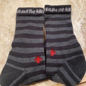 CHROME HEARTS BLACK GREY SOCKS